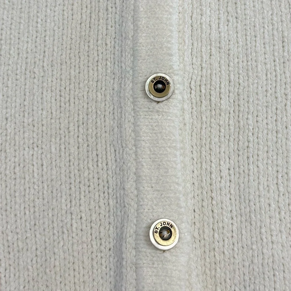 St. John Sport • V-Neck Short Sleeve Knit Cardigan - Picture 12 of 12